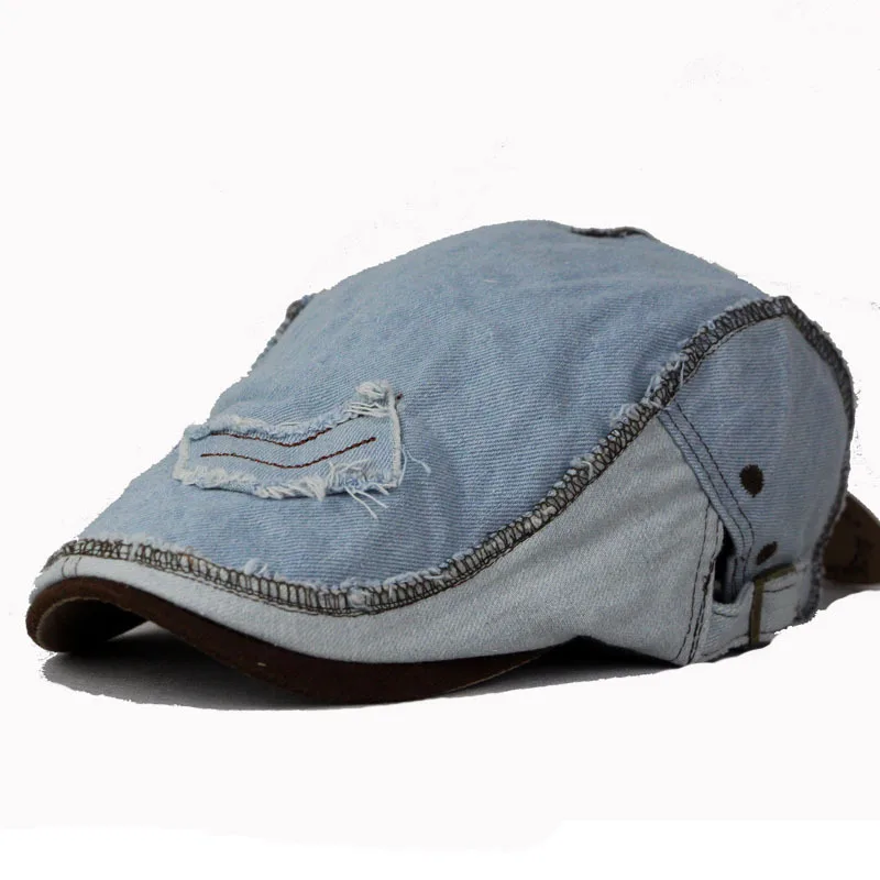 TM Mens Cotton Letters Newsboy Flat Cabbie Duck Bill Beret Hat XueXian
