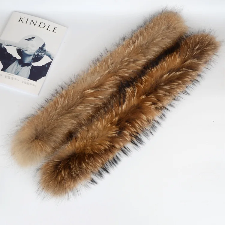 

Genuine natural color  wholesale raccoon fur trim for hood raccoon trim, Customized color