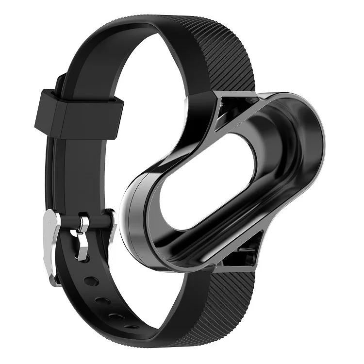 

Fashion Silicone Smart Watch Bands Bracelet Replacement Straps with Metal Frame for Xiaomi Mi Band 3, Multi