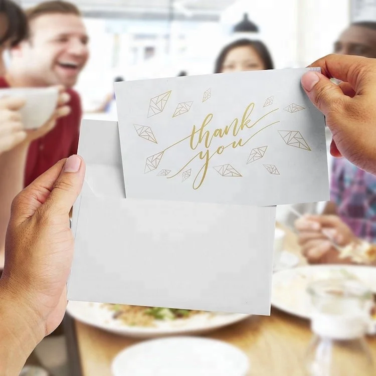 Wholesale Custom Logo Sample Blank Design Gold Foil Wedding Greeting