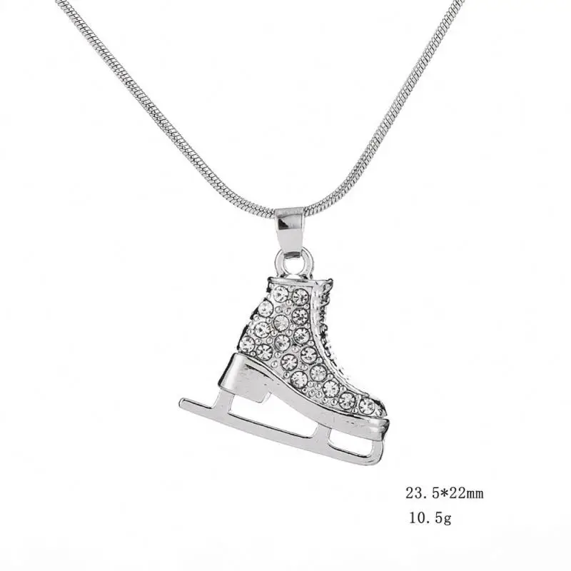 

Fashion Skates Pendant Sport Accessories Jewelry Rhinestone Necklace, As picture