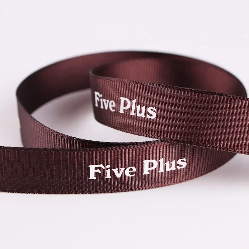 

Custom printed grosgrain ribbon, satin polyester ribbon for gift packing, ,brown, pantone color
