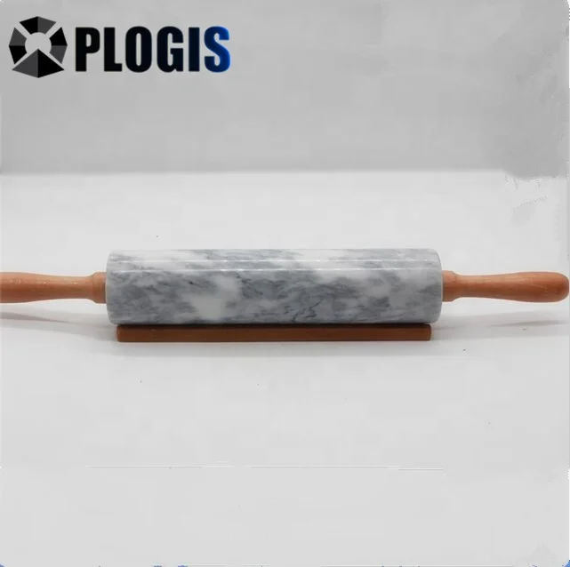 
Marble stone rolling pin with stainless steel handle 