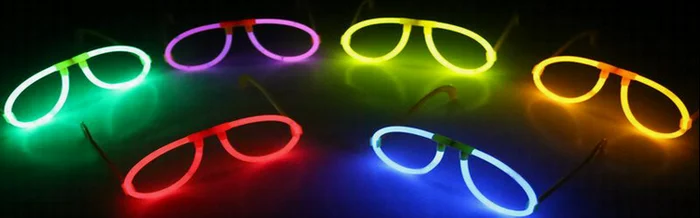 10Pcs GLOW EYEGLASSES ~ Glow Sticks in the Dark Party Festival Eye Glasses Neon 