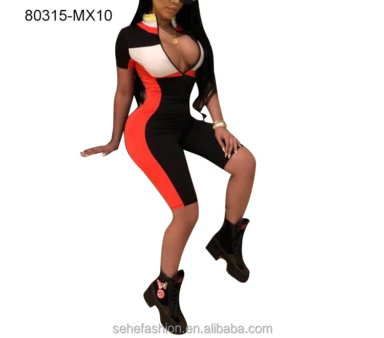 

80315-MX10 Sexy bodycon jumpsuit women pajama