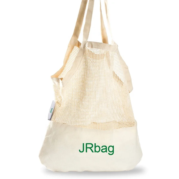 OEM ODM Factory Eco friendly Mixed Cotton Mesh Tote Bag or Mesh Net Bag for Vegetables Packing