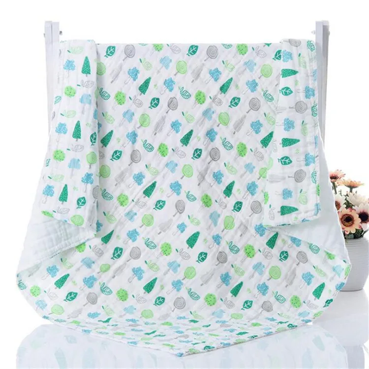 

6 Layers super soft multi-usage cotton muslin blanket baby stroller cover receiving blanket, N/a