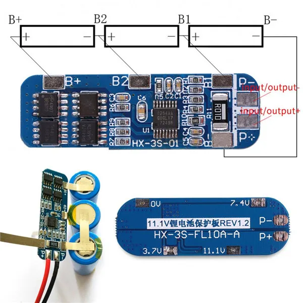 New upgrade 3s//40a bms 11.1v//12.6v 18650 lithium battery protection board TPF HK