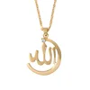 Wholesale Gold And Silver Vintage Diamond Muslim Allah Pendant Necklace Region Women Jewelry