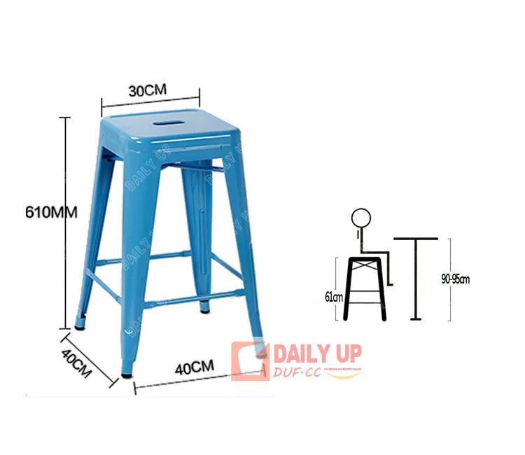 Stackable Metal Chair with Cushion Antique Restaurant Iron Loft Chair Outdoor Steel Frame Chair