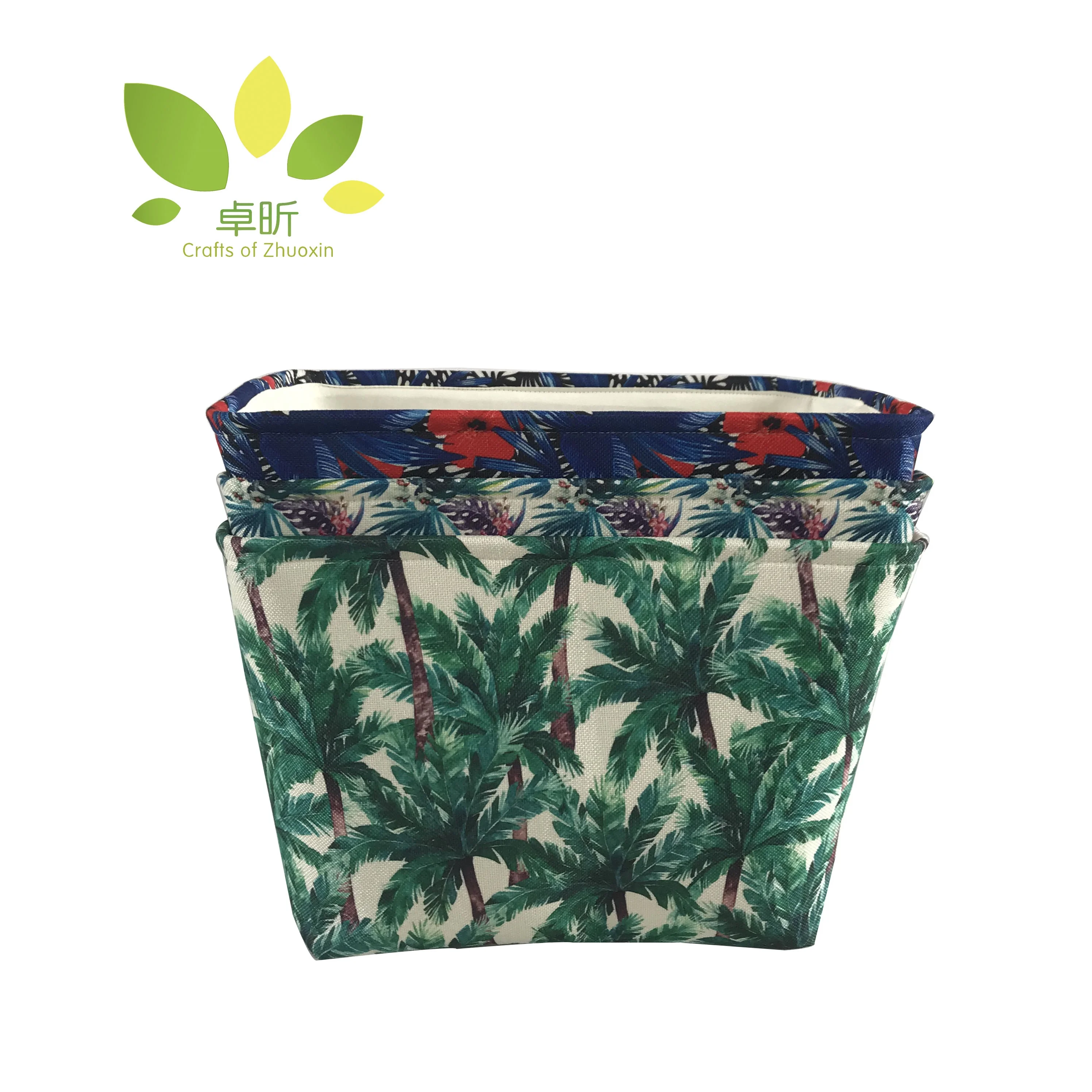 
Beautiful printed canvas fabric basket 