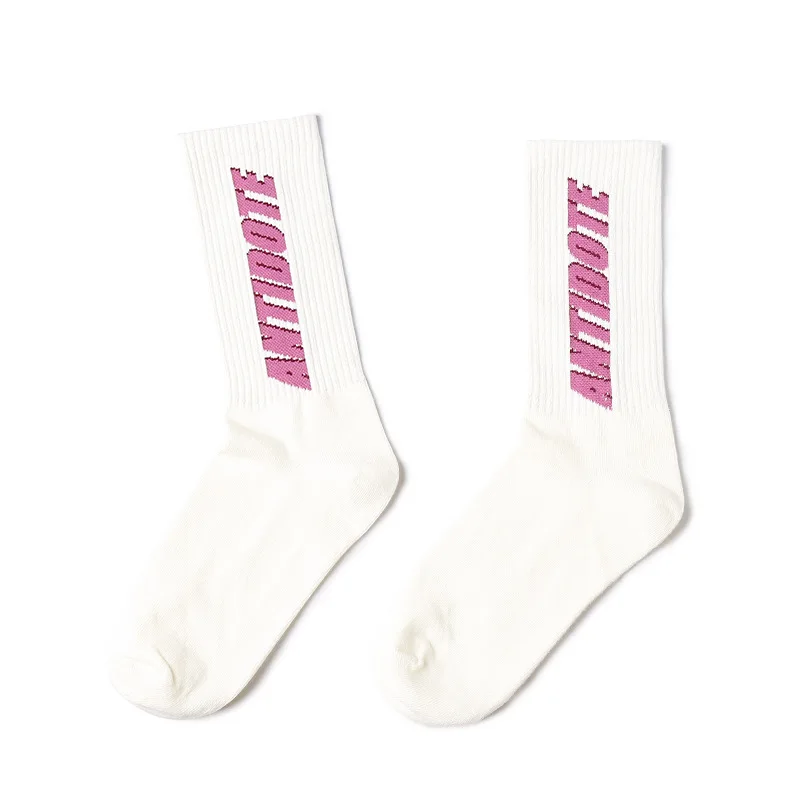 

White Socks Men Boy Streetwear Combed Cotton Fancy Dress Socks, Custom color socks