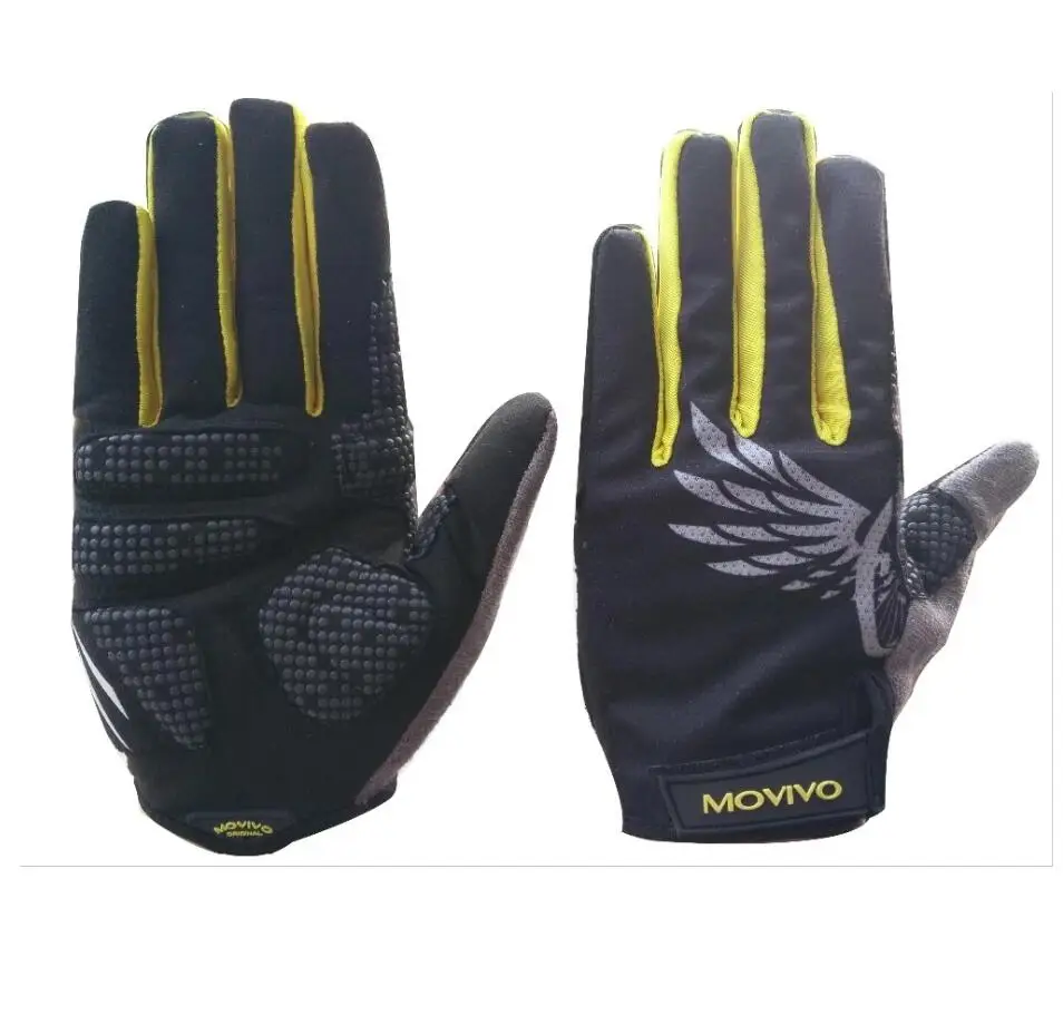 

GEL silicon anti slip full Finger windproof and waterproof Cycling Gloves for men and women, Pink/yellow