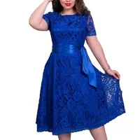 

Summer Women Dress Plus Size 6XL Lace Elegant Lady Dress Short Sleeve Casual Fashion Vestidos Large Size Party Dress