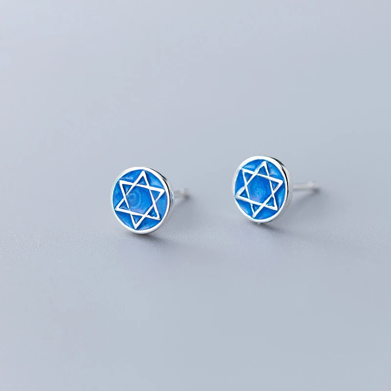 

Fashion 925 Sterling Silver Cute Six-pointed Star Stud Earrings For Women Gifts Jewelry