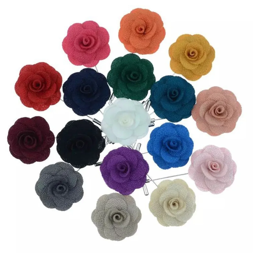 

Handmade Fabric Flower Brooch Lapel Pins For Clothes Dresses