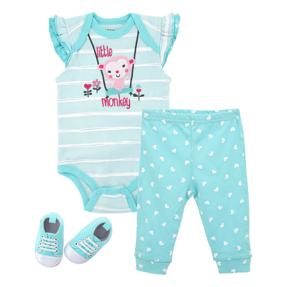 

2019 Best Selling Baby Clothing Sets with one pair of shoes