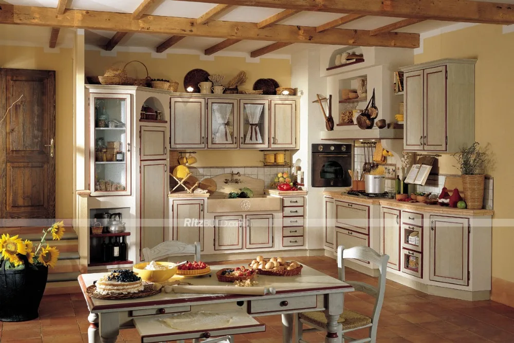 Haus möbel küche design mit massivholz küchenschrank wandschrank ...