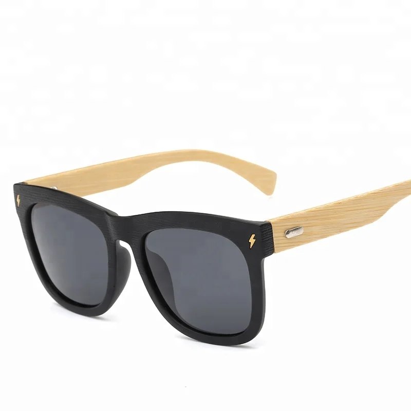 

2019 new brand designer wholesale custom bamboo temples high quality PC frame blue coating lens uv400 polarized sunglasses