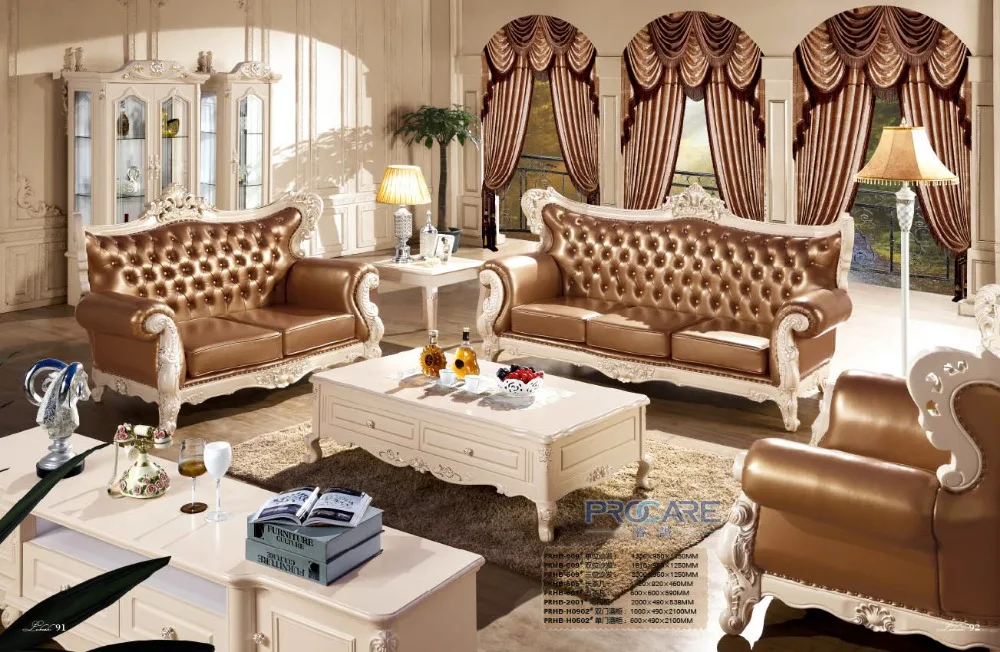 2017 New Real European Style No Chaise Armchair Luxury