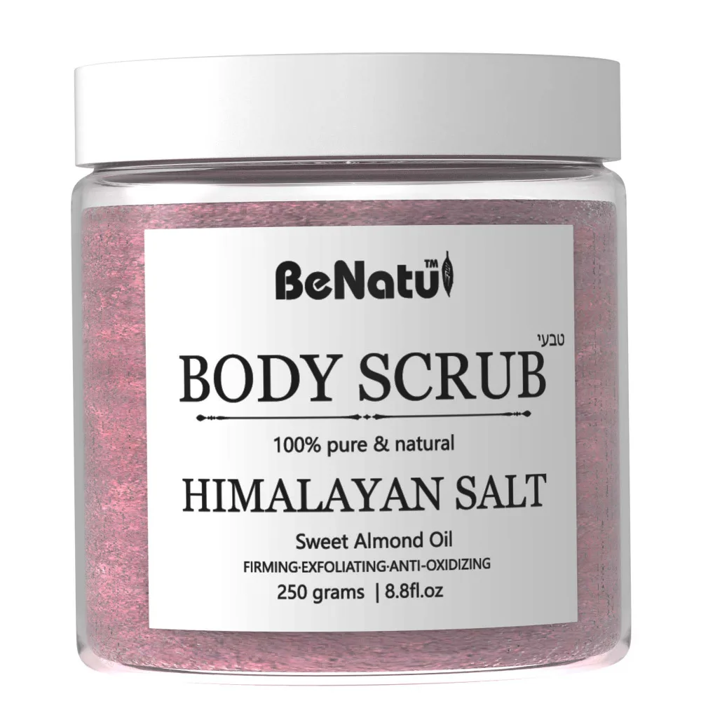 

Himalayan Pink Salt Scrub100% Natural Exfoliating Body Scrub with Sweet Almond Oil Moisturizes, Soothes, Removes Dead Skin