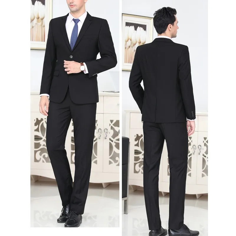 

Fashion Men Uniforms Two Piece Professional Slim Fit Jacket+Long Pants Business Casual Office Clothes E93158