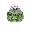QIHE Cool outdoors Gifts My World Moonlight Mountain Forest Adventure Explore Camping Tent Primitive Enamel Lapel Brooches Pin