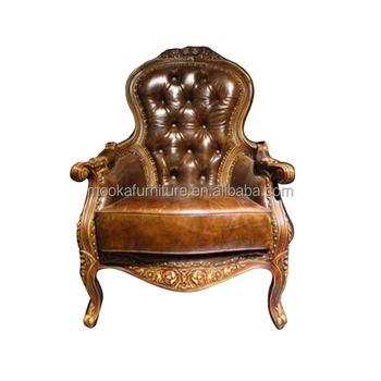 Western Style Antique Leisure Leather Sofa King Chair Buy King