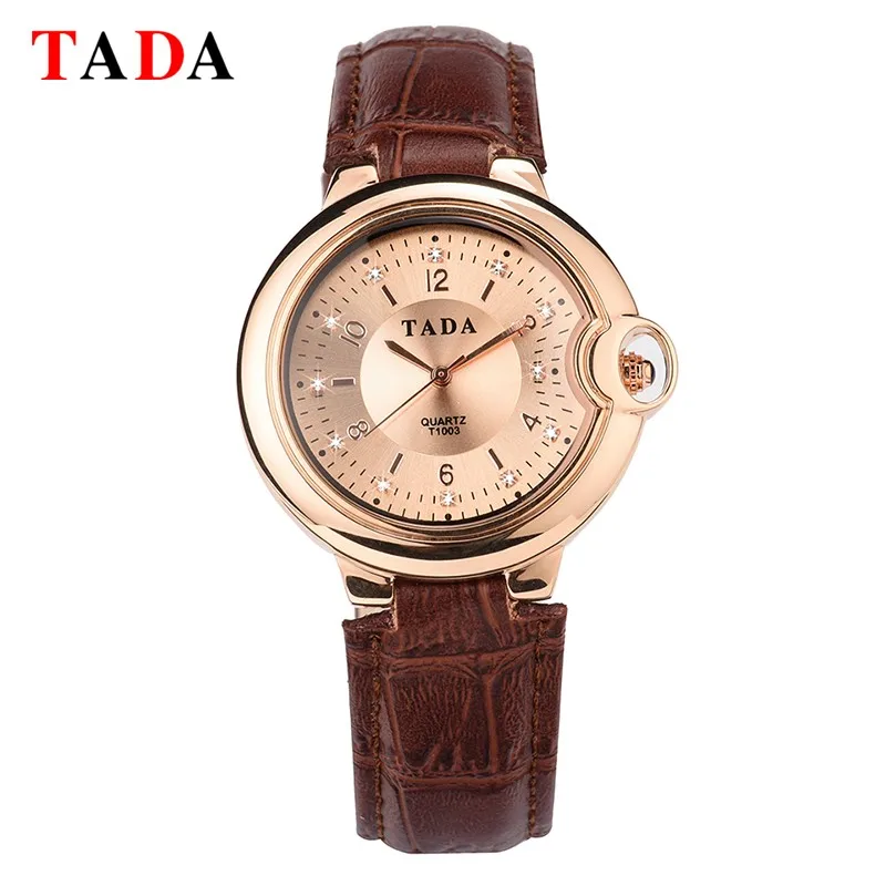 

top luxury diamond brand watches tada new women fashion bracelet leather strap 30m waterproof japanese movement ladies watch