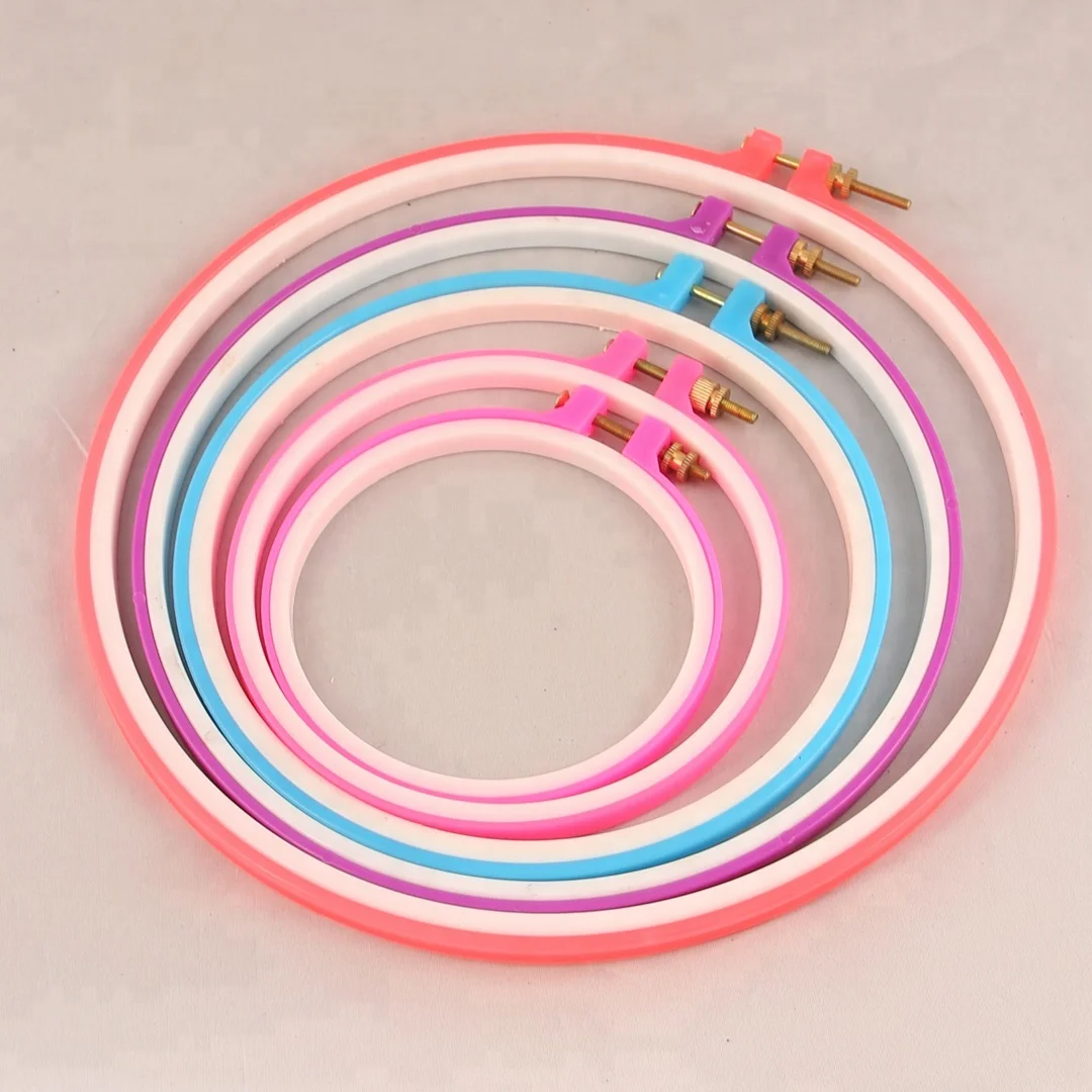 Cs004 5pcs Colorful Plastic Embroidery Frame Hoops Cross Stitch Hoop