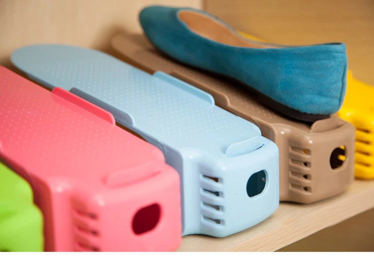 Durable Adjustable Shoe Organizer Footwear Support Slot Space Saving Cabinet Closet Stand Shoes Storage Rack Shoebox