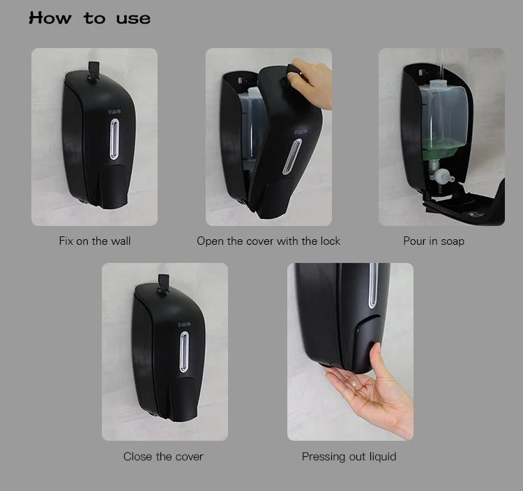 Luxury Black Hand Press Manual Soap Dispenser For Public Bathroom,Hotel ...