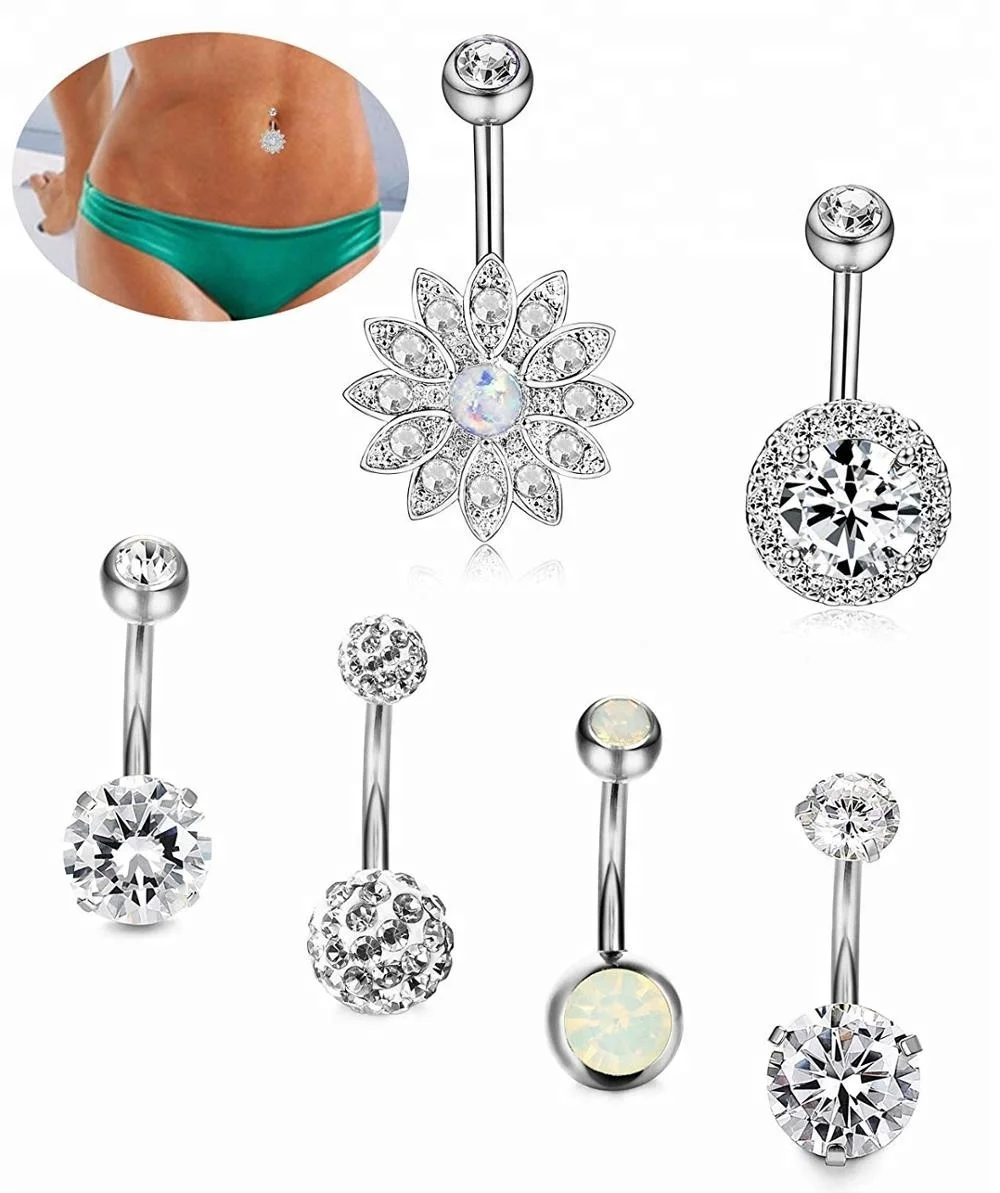 Cubic Zircon Navel Jewelry Belly Button Ring Body Piercing
