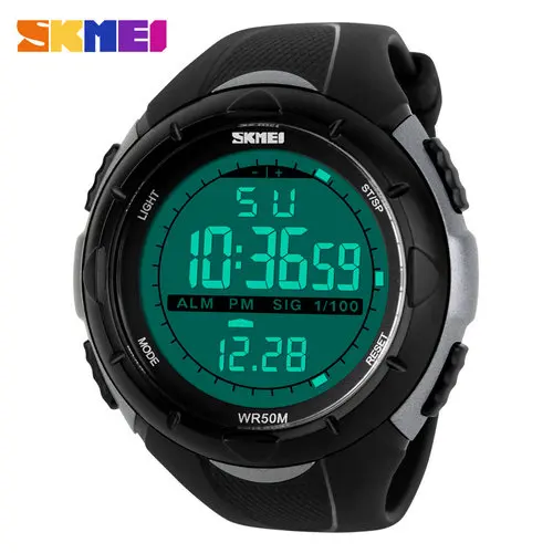 

SKMEI 1025 Men Digital Watches Outdoor 3D Pedometer LED 50M Waterproof Diving Men Wristwatch Relogio, 4 color for you choose