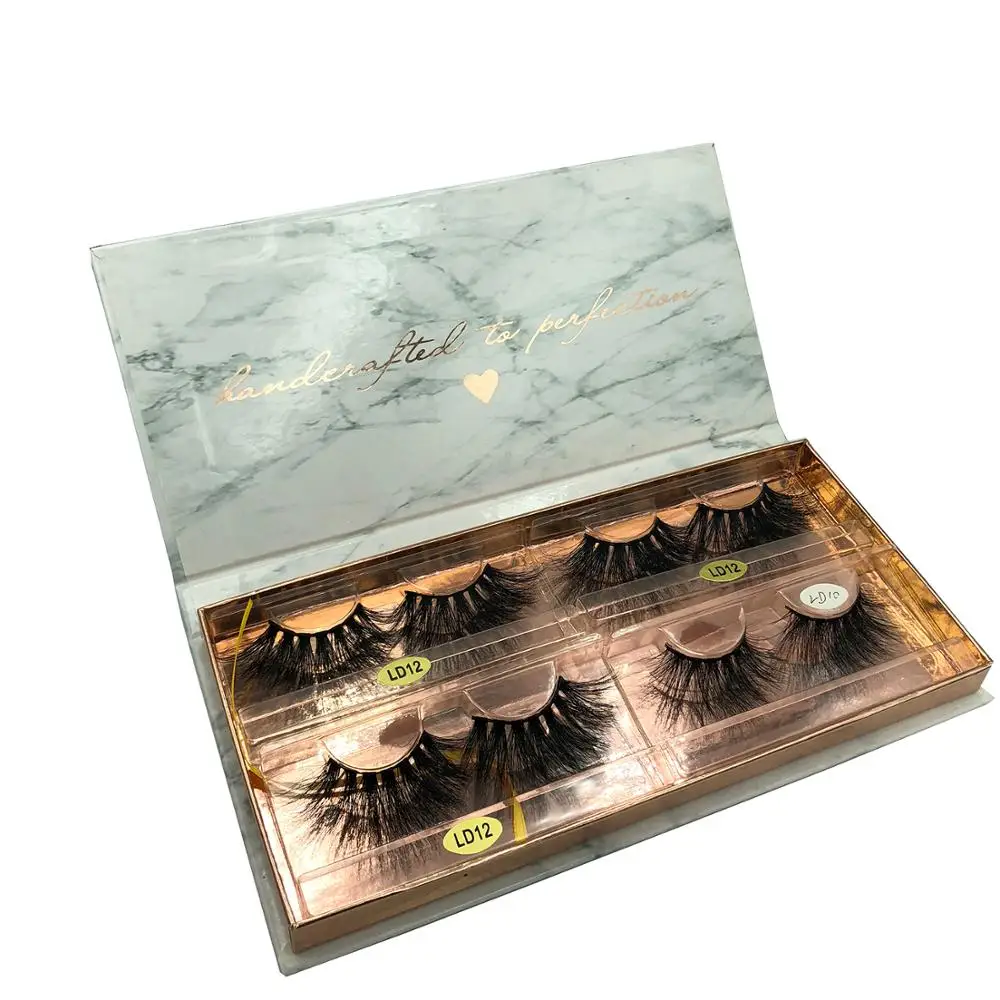 Private Label Super long dramatic 25mm Eyelashes 3D Mink Lashes book