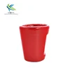 New design red decorative hole funnel shape ceramic mug