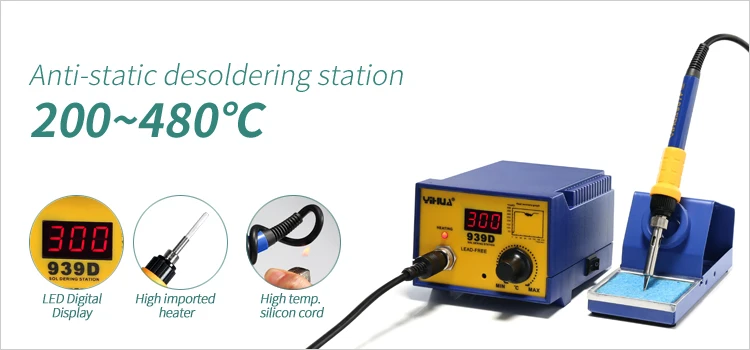 YIHUA939D digital fast heating mobile motherboard IC repair soldering iron station