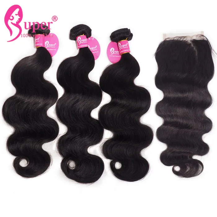 

Brazillian Body Wave Hair With Closure, Natural Human Hair Weave Bundles Products For Black Women, N/a