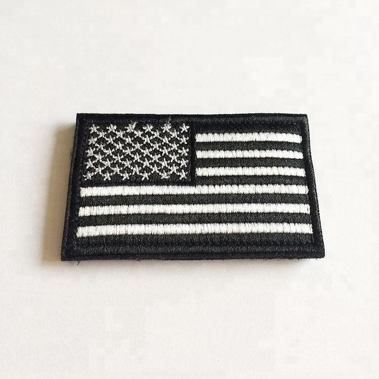 Various colors america flag embroidery patch with hook and loop back Various colors america flag embroidery patch with hook and loop back