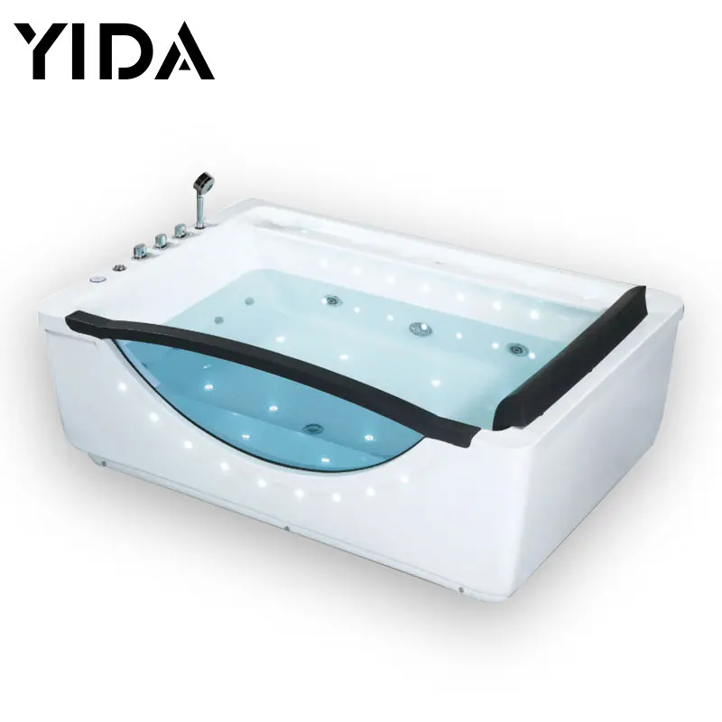 180mm Glass Bathtub Massage Jet Square Bathroom Bath Tub Acrylic