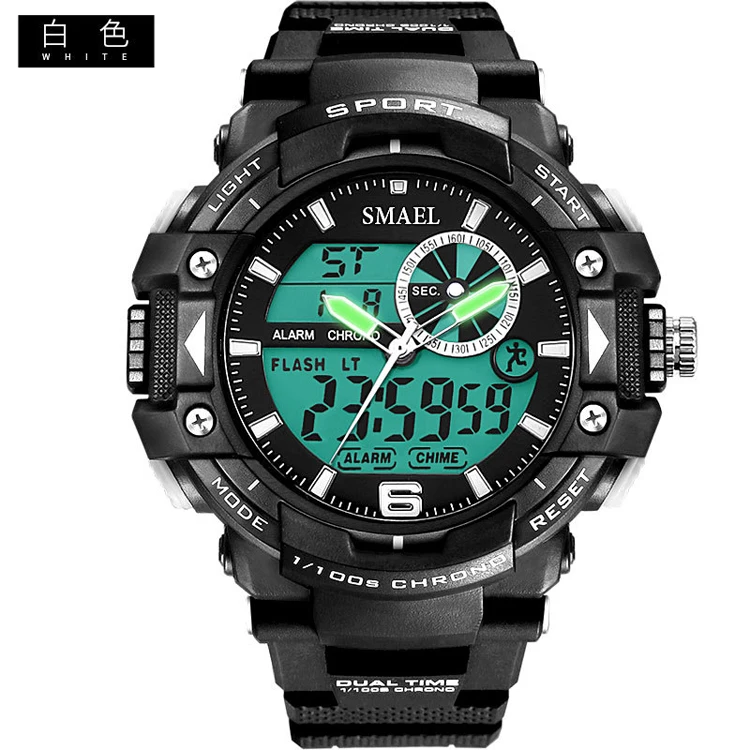 

SMAEL 1379 A Fashion Male Brand Fashion Army Cool Military Watch Swim Waterproof Watchband Males Alarm Clock