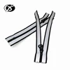 Close-End Plastic Film with reflective tape Reflective Zipper zip with logo