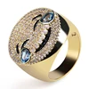 Hip Hop Personality Men Ring Laughing Crying Tearing Face Emoji Expression Ring Luxury Zircon Finger Ring (SK184)