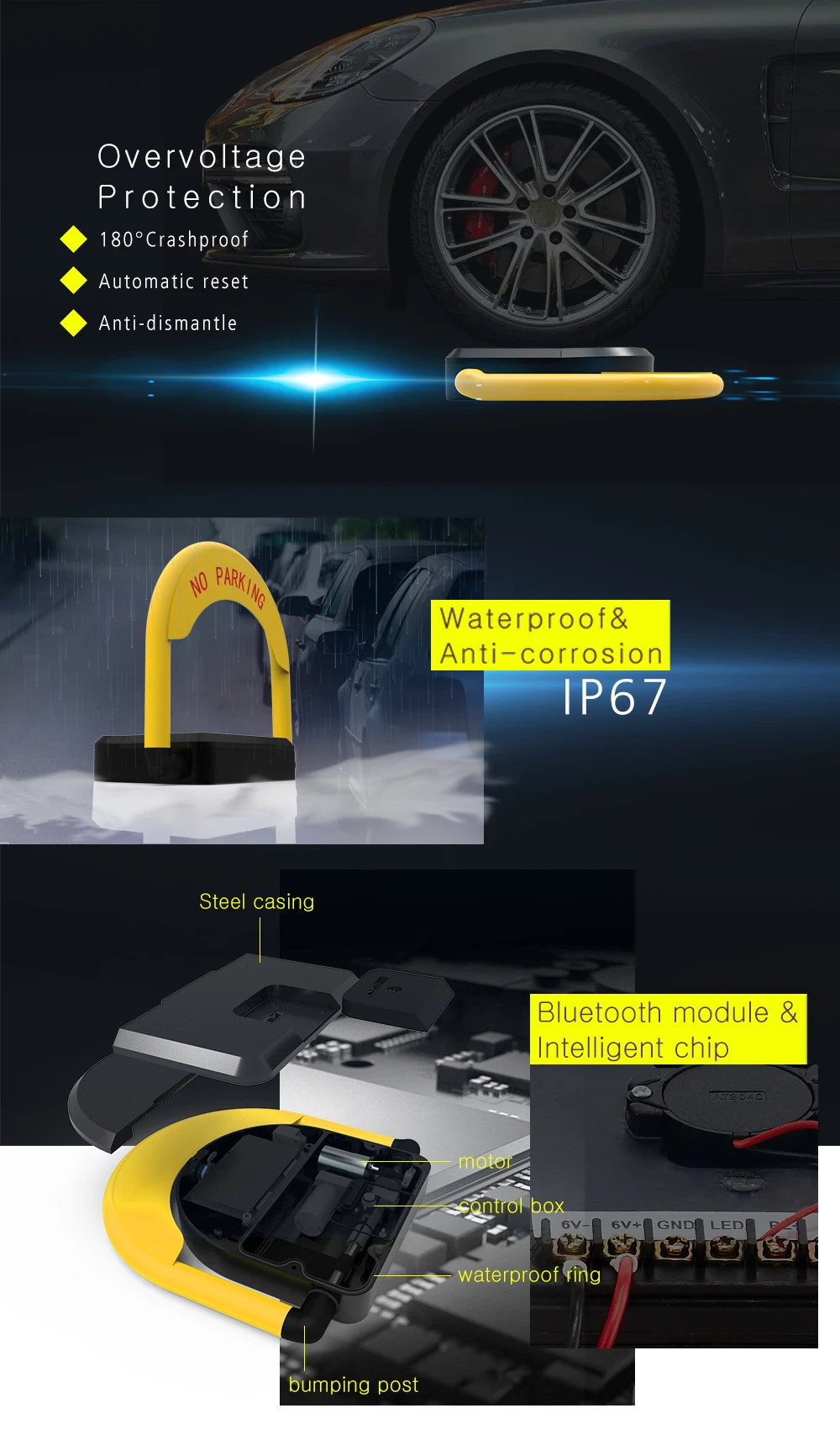 High Quality Automatic Parking Lock Waterproof Remote Control Car Parking Lock for Shared or Personal Use - ANKUX.COM