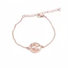 2018 New Designs Stainless Steel Rose Gold World Map Charm Bracelet