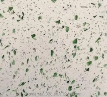 High Quality Green Color Artificial Sparkle Quartz Stone Countertop