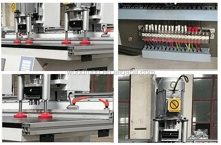 Three-head hinge boring machine MZB73033, wood boring machine