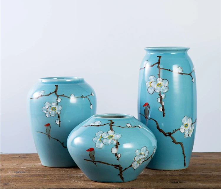 China creative ceramic hand painted fancy flower vase