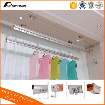2016 New Arrival Ceiling Mounted Aluminium Clothes Drying Rack Hand Controller Rotate Lifting Clothes Rack Buy Clothes Drying Rack Aluminium Clothes