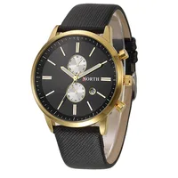 

China supplier high quality Men Quartz Watches Genuine Leather Waterproof Casual Watch